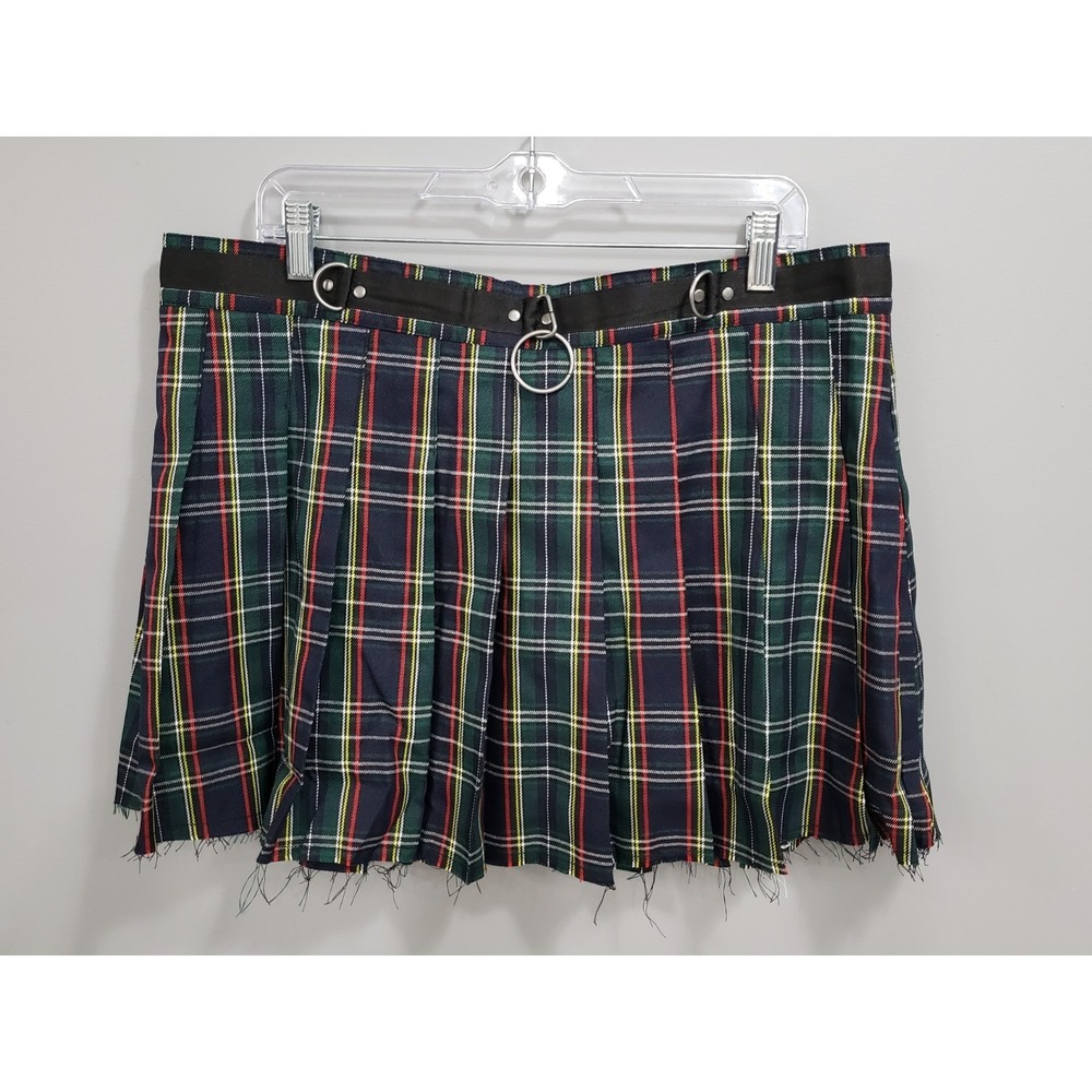 NEW Current Mood Dolls Kill PLAID PLEATED SKIRT MINI gothic punk emo rock lolita